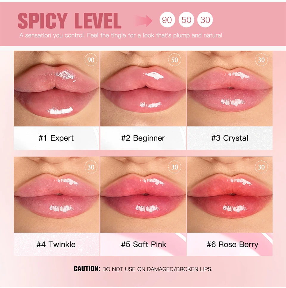 Lakerain Instant Lip Plumper Gloss Oil Lip Long-Lasting Moisturizer Volume Boosting Lip Oil Volumizing & Hydrating Non-Dry Plump Pi-Mart