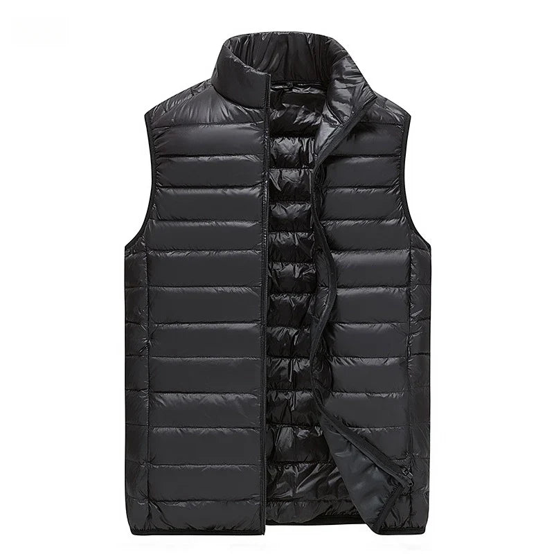 UETEEY 2026 Winter Sleeveless Puffer Vest Jacket Men Packable White Duck Down Waistcoat Lightweight Waterproof Casual Man Coat LadyShow.Store