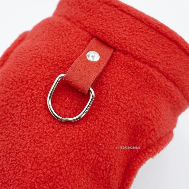 Warm Fleece Dogs Clothes Pet Dog Jacket Vest With D-Ring For Small Dog Cats Clothing French Bulldog Costumes Chihuahua Coat LadyShow.Store