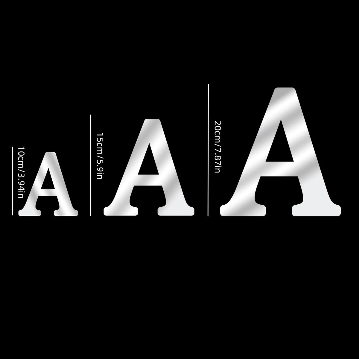 10CM 15CM 20CM English Letters Wall Sticker Acrylic Gold Wall Sticker Decals Self-Adhesive Home Party Decor Factory Customized Pi-Mart