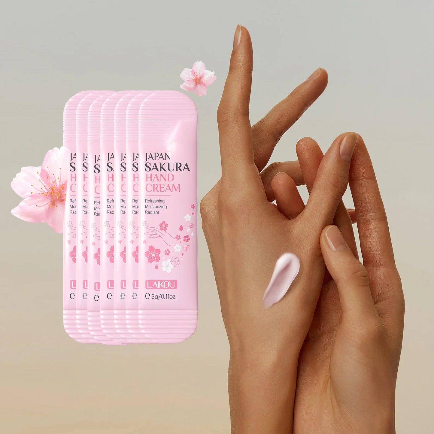7pcs Collagen Sakura Hand Cream Skin Soften Nourish Care Deep Cracked Repair Beauty Products Girl Moisturizing Hand Skin Tri Light Beauty