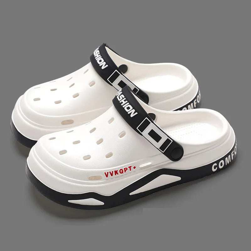 New fashion sandals Men's EVA casual comfortable hole garden shoes outdoor men's beach sandals indoor home unisex slippers Pi-Mart