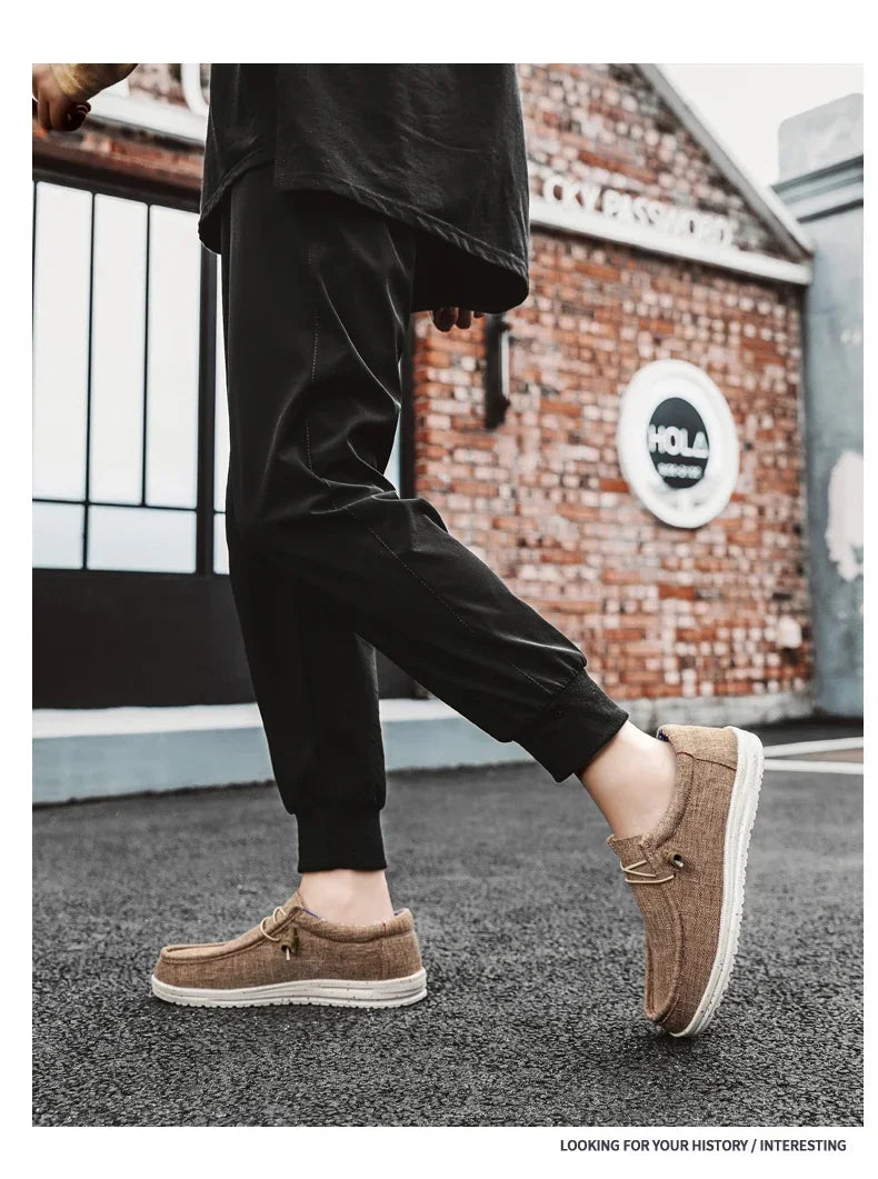 Men's Mesh Loafers Autumn Mens Vulcanized Shoes Breathable Lightweight Hiking Outdoor Sports Shoes Zapato Abierto Scarpa Aperta Pi-Mart