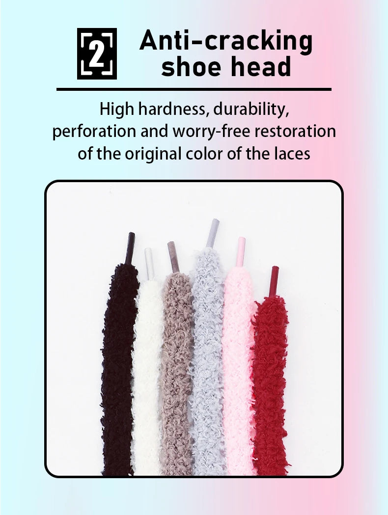 Fashion round plush laces Quality 1cm wide Sneakers Flats Casual laces Shoe accessories 80 /100 /120 /140 /160 Laces 1Pair Pi-Mart