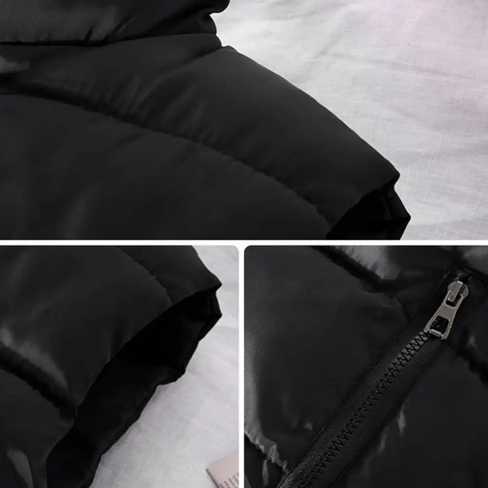 Men Vest Jacket Men Slim Fit Stand Collar Sleeveless Puffer Jackets Winter Casual Waistcoat Men Warm Coat Cold Weather Outerwear Pi-Mart