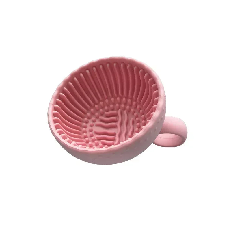 Silicone Makeup Brush Cleaner Folding Powder Puff Cleaning Bowl Eyeshadow Brushes Washing Soft Mat Beauty Tools Scrubber Box Pi-Mart