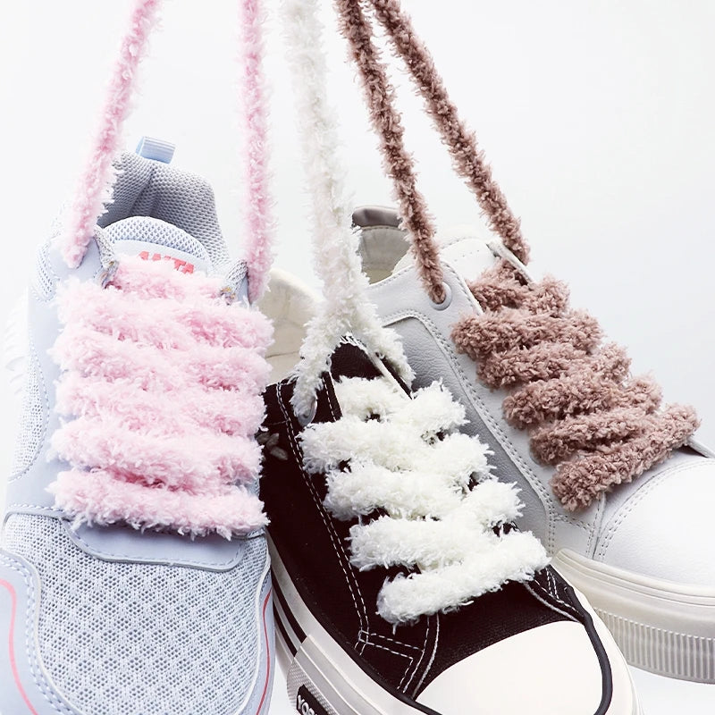 Fashion round plush laces Quality 1cm wide Sneakers Flats Casual laces Shoe accessories 80 /100 /120 /140 /160 Laces 1Pair Pi-Mart