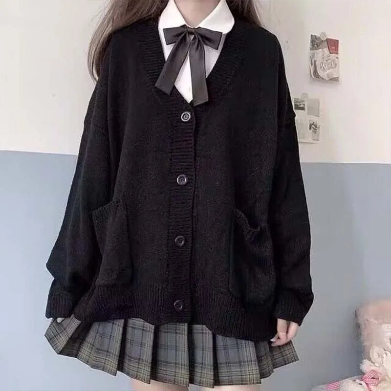 Mikasa pink cardigan sweater with the same style， Anime character COS knitted sweater, original JK uniform sweater jacket LadyShow.Store