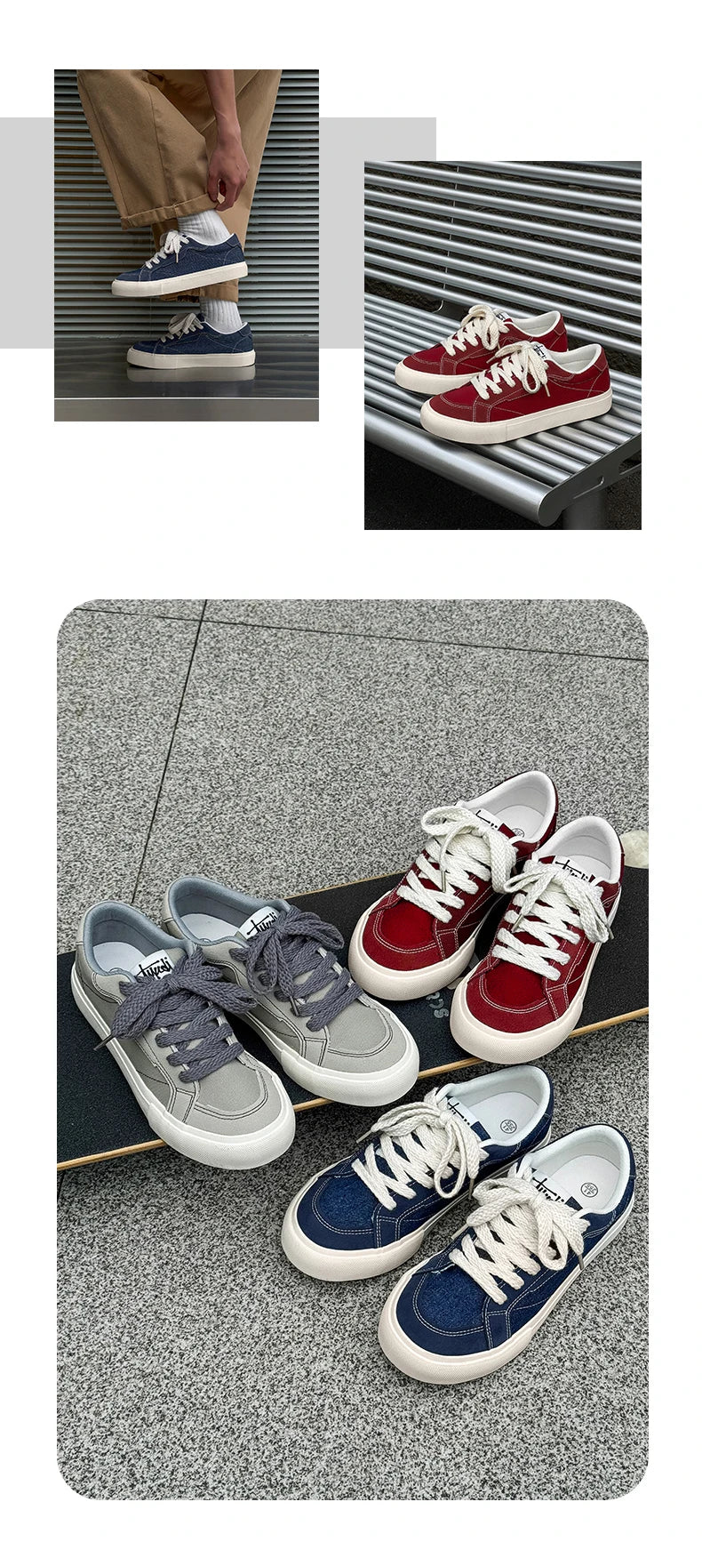 Mens Cowboy canvas Shoes Breathable Trend Mens board Shoes Thick Sole Trend Comfortable student Skateboard Trainers Footwear Pi-Mart