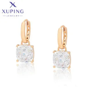 Xuping Jewelry Charm Square Shaped Luxury Exquisite Gold Color Plated Crystal Earring for Women Gift A00606258 Pi-Mart