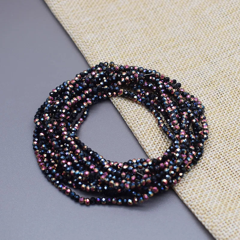 Yanqi 2 3 4mm Rondell Austria Faceted Crystal Beads Round Glass Beads Loose Spacer Beads for Jewelry Making DIY Pi-Mart