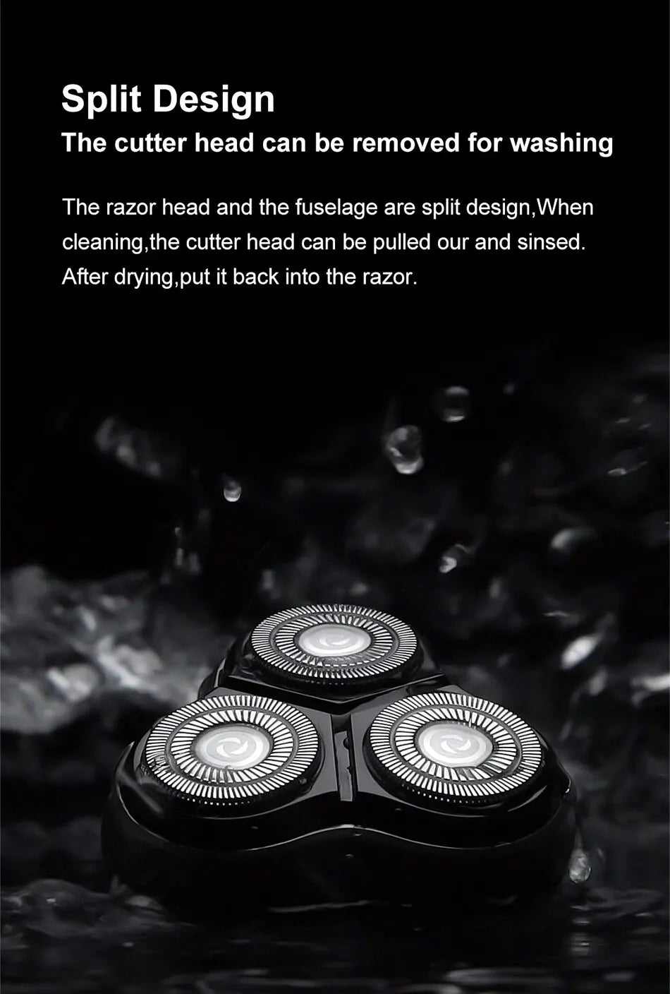 Blackstone USB Rechargeable Rotary Shaver for Men 3D Floating Blade Washable Beard Shaving Machine Electrical Facial Hair Trimme Pi-Mart