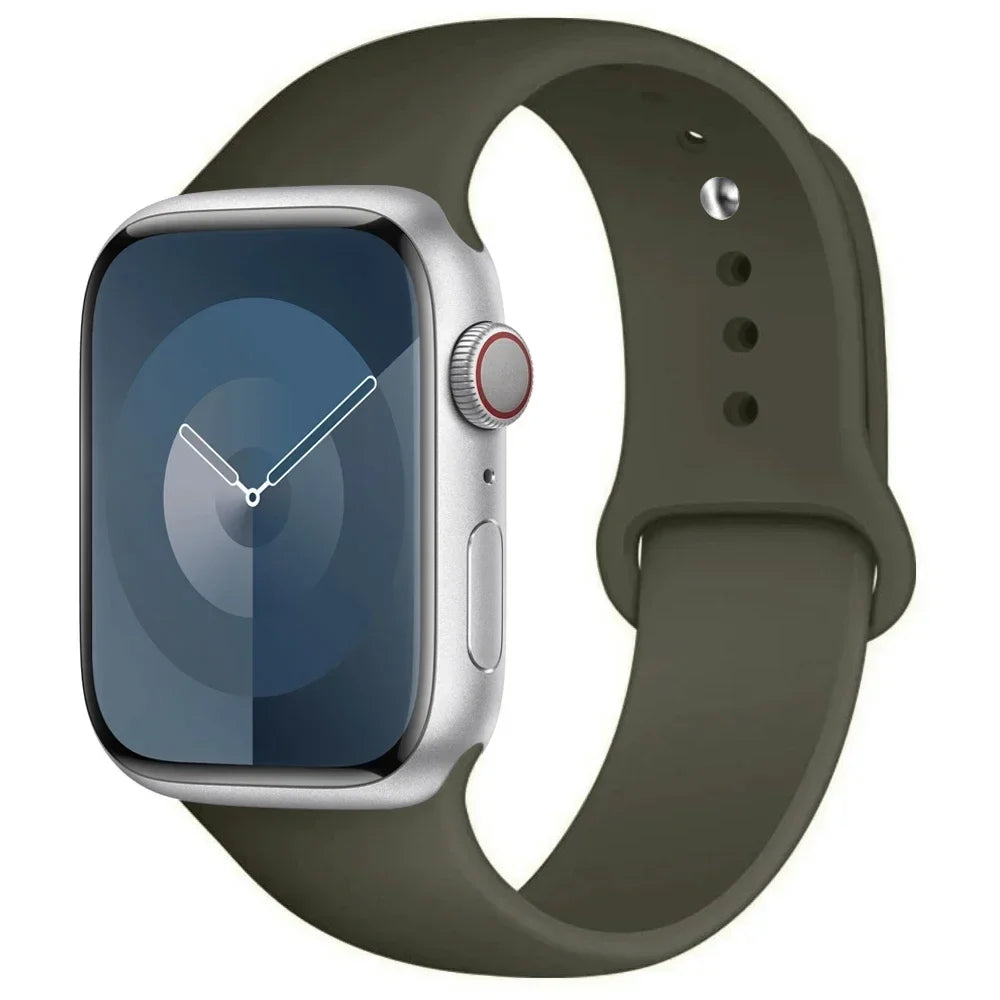 Silicone Band For Apple Watch strap 44mm 45mm 40mm 41mm 42-38mm 45 mm sport bracelet iwatch series 8 7 6 5 4 3 SE 9 Ultra 2 49mm LadyShow.Store