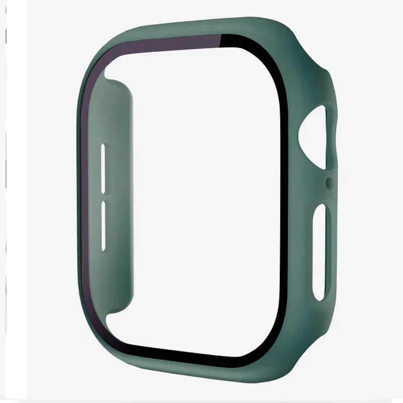 Tempered Glass+Case For Apple Watch 38-40mm 41mm 42mm 44mm 45mm 46mm Screen Protector Protective Cover iWatch 11 10 8 7 9 6 SE 5 LadyShow.Store