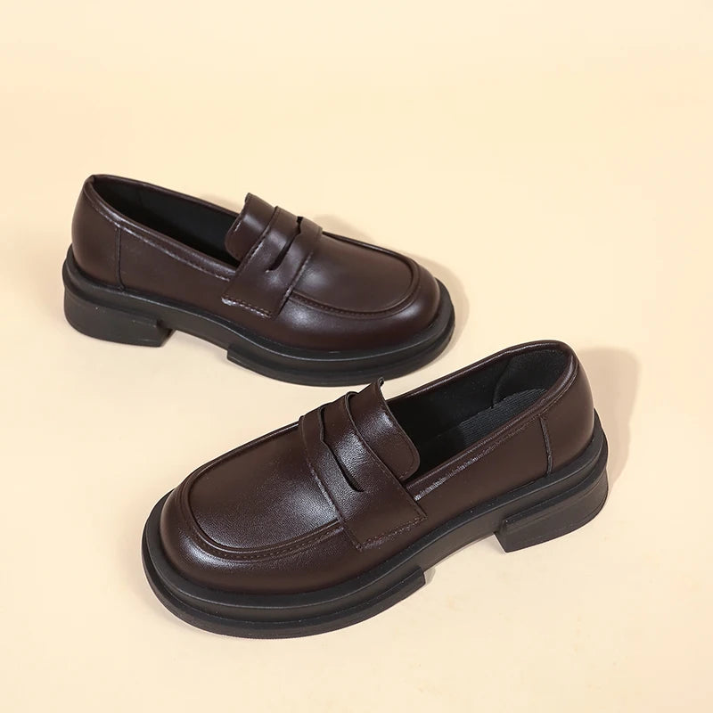 New Japanese Style College Student Shoes Cosplay Lolita Shoes for Women/Girl Fashion Black/Coffee Uniform Platform Shoes 2024 Pi-Mart