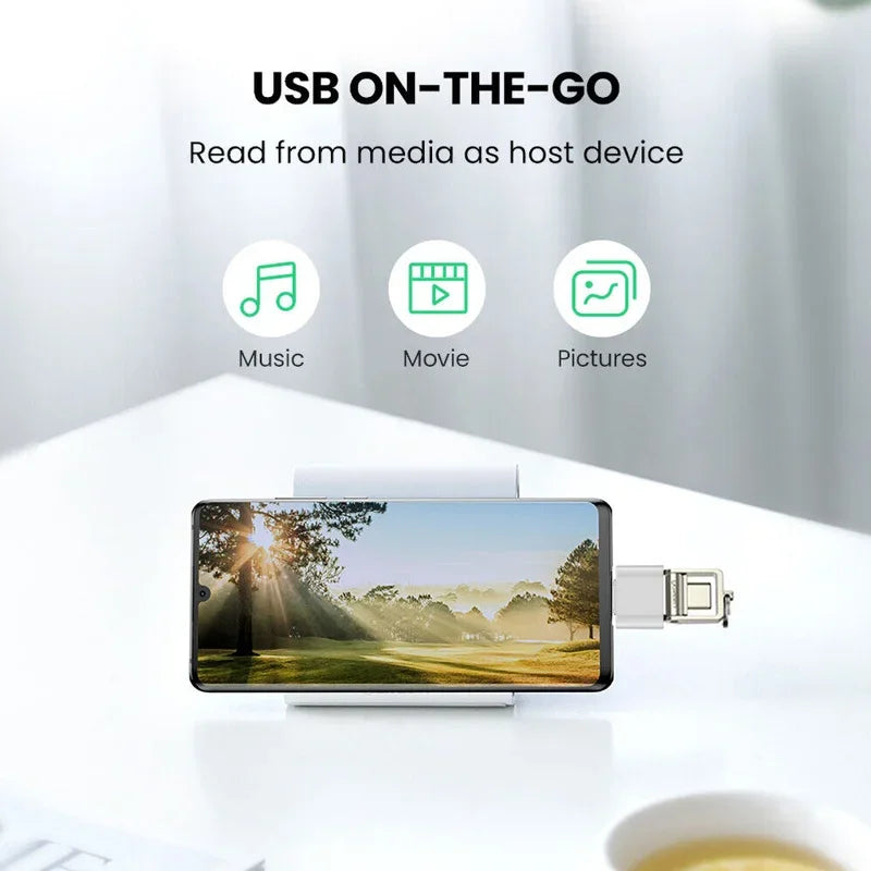 1/5 PCS New Universal Type-C to USB 2.0 OTG Adapter Connector for Mobile Phone USB2.0 Type C OTG Cable Adapter Pi-Mart