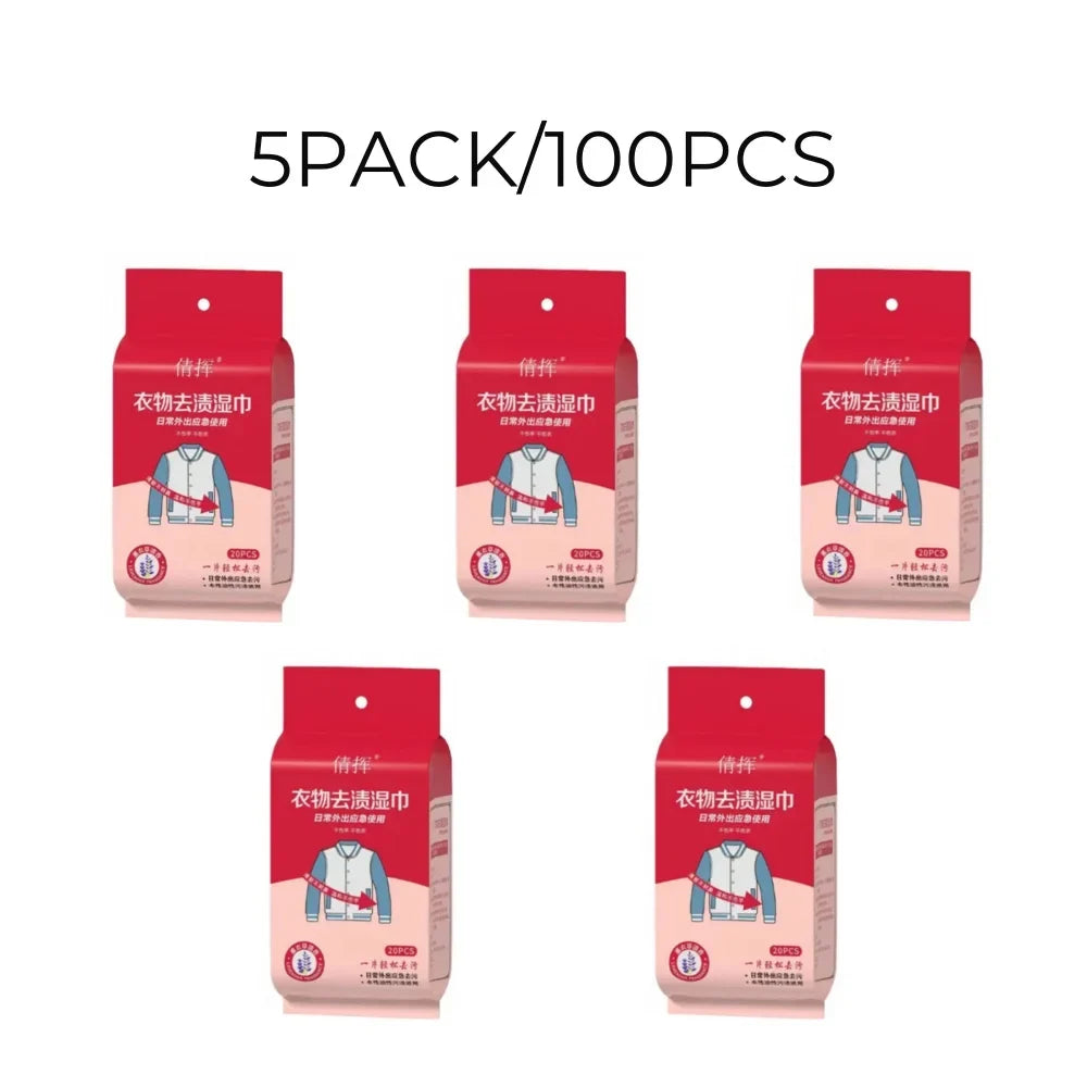 Disposable Clothing Stain Removal Wet Wipes Multi Functional Non Washing For Down Cotton Leather Jacket Stain Removing Wet Wipes LadyShow.Store