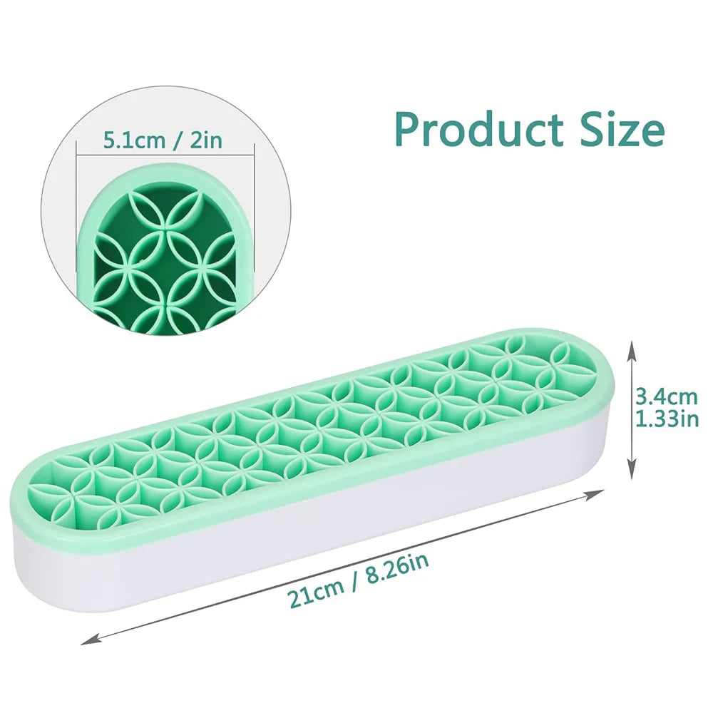 Silicon Nail Brush Makeup Brush Display Stand Rack Storage Case Brush Drying Shelf Brush Holder Make UP Holder Organizer Tri Light Beauty
