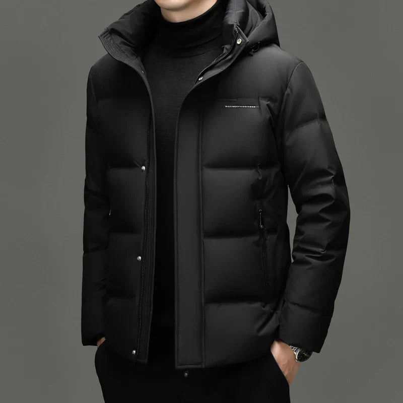 Real 85% Goose Down Jacket Men 2025 Winter Warm Puffer Coat Luxury Hood Thermal Outdoor Jacket Goose Down Parkas Zipper Clothes LadyShow.Store