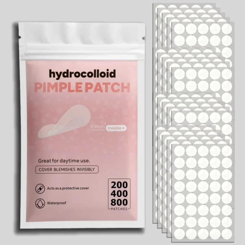 200/400/800pcs Invisible Clear Pimple Patch Set – Deep-Cleansing Hydrocolloid Acne Stickers, Mixed Sizes, Gentle & Skin-Friendly Tri Light Beauty