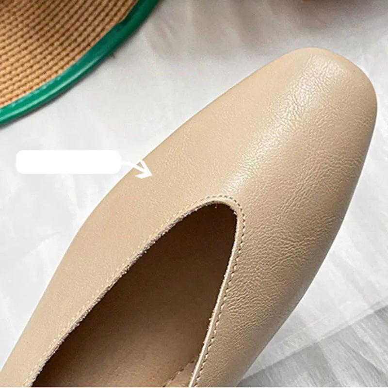 Woman Elegant Summer French Square Toe Green Mary Janes Cute Casual Flats Female Retro Shoes Low Heeled Soft Soled Flat Shoes LadyShow.Store