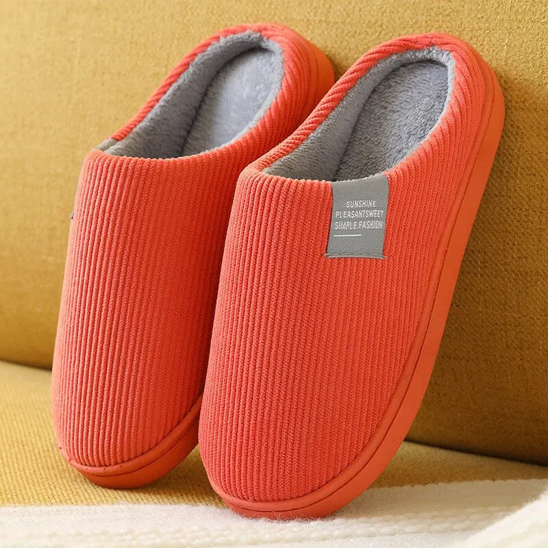 Women's Men's Thick Soft Bottom Home Slippers Household Plush Slippers Anti-slip Thermal Slippers Indoor Winter LadyShow.Store