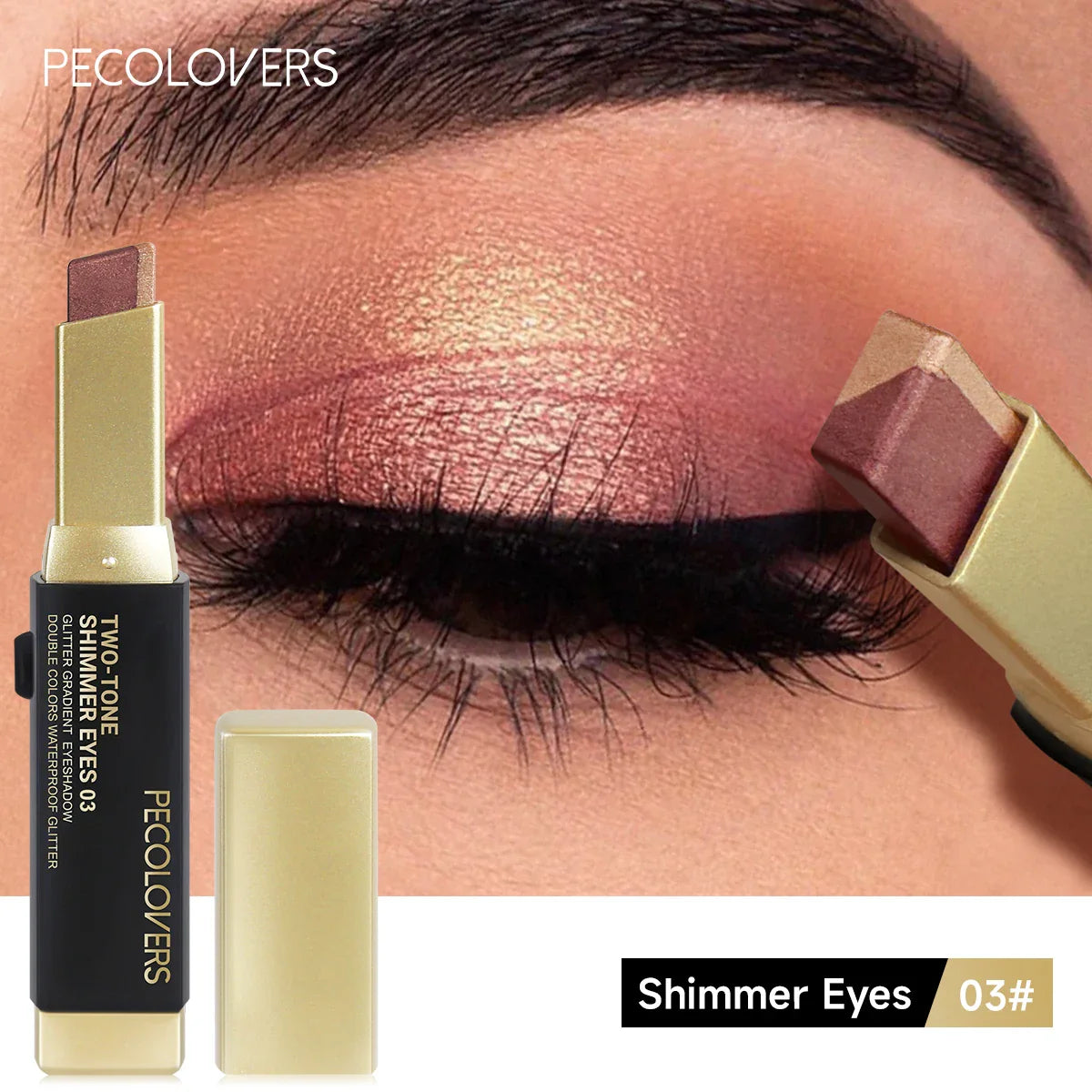 Double Color Eyeshadow Stick Glitter Highlight Shadow Stick Eye Makeup Waterproof Lasting Shimmer Metallic Eyeshadow Makeup LadyShow.Store