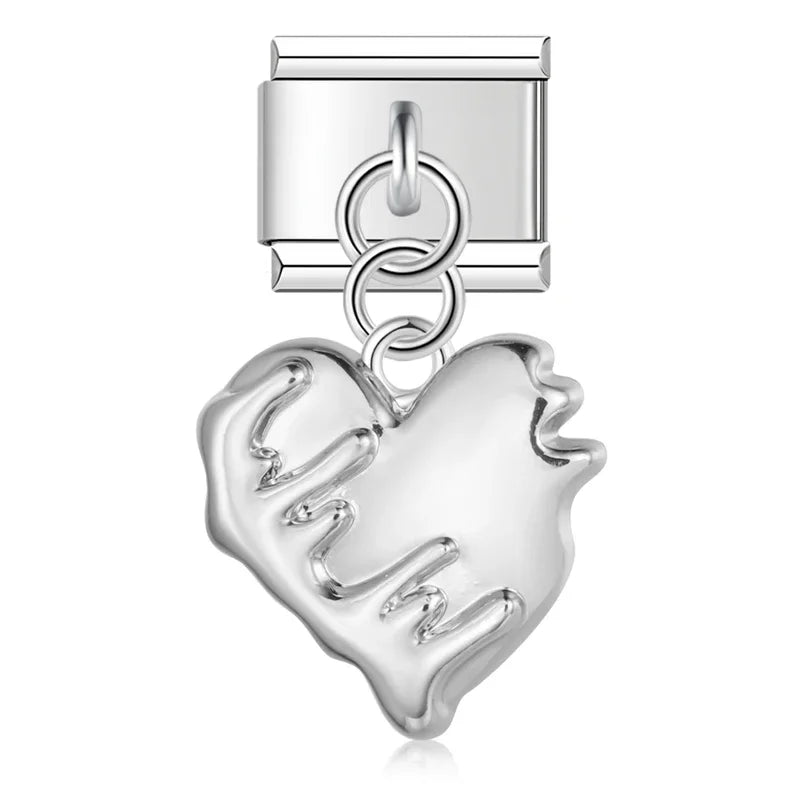 Hapiship 9mm Width Original Daisy Unicorn Angel Cup Santa Claus Italian Charm Fit Bracelet Stainless Steel Jewelry Making DJ050 Pi-Mart