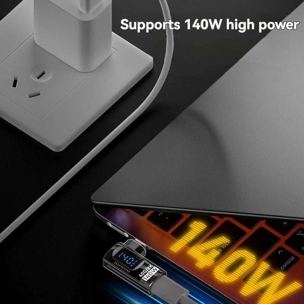 90 Degree USB C Adapter Right Angle U Shape Type C Adapter 40Gbps Data Transfer PD 140W USB4.0 8K 60Hz Video for Thunderbolt 3/4 Pi-Mart