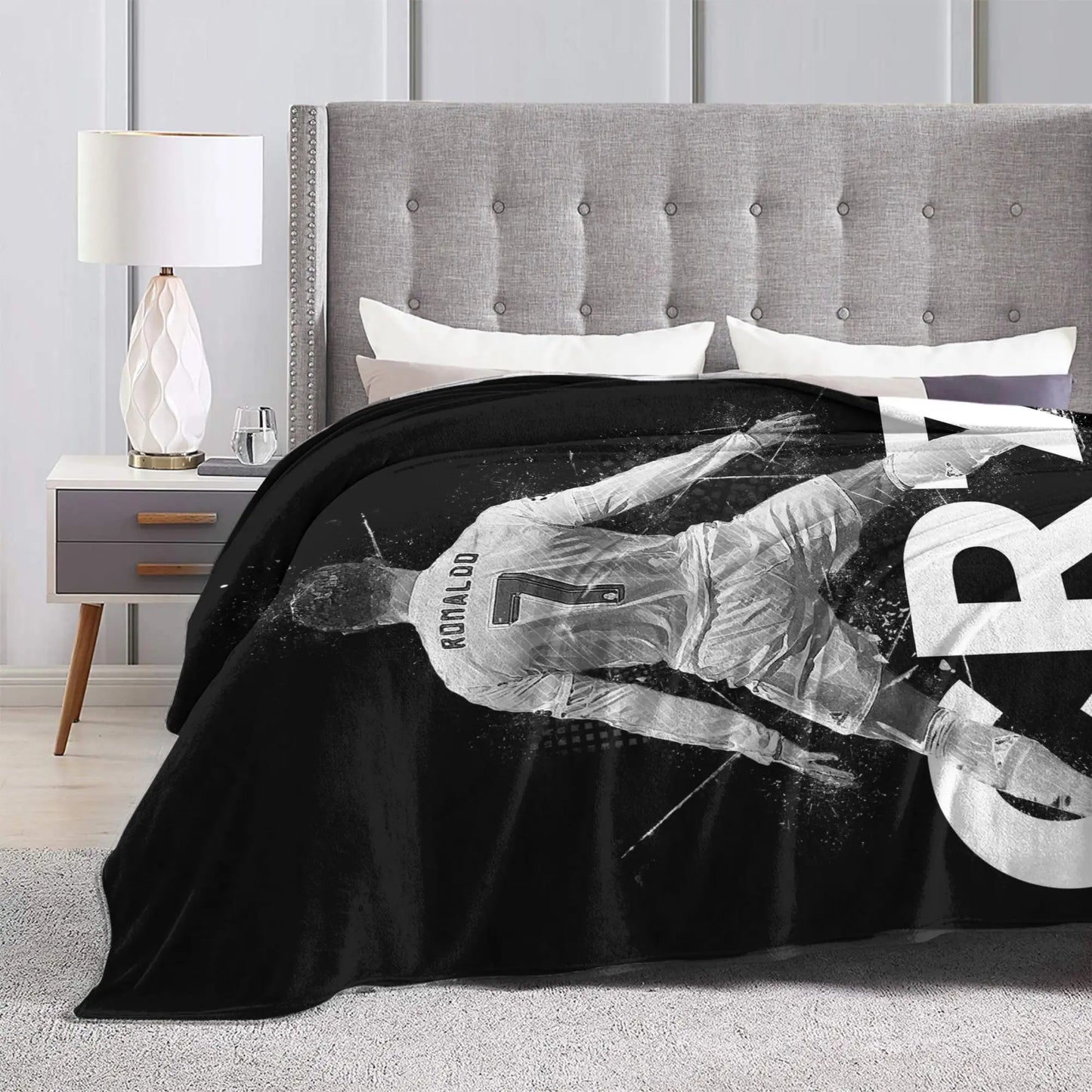 CR7  Football Soccer Blanket Ronaldos Flannel Funny Warm Throw Blanket for Bedding Lounge Decoration Pi-Mart