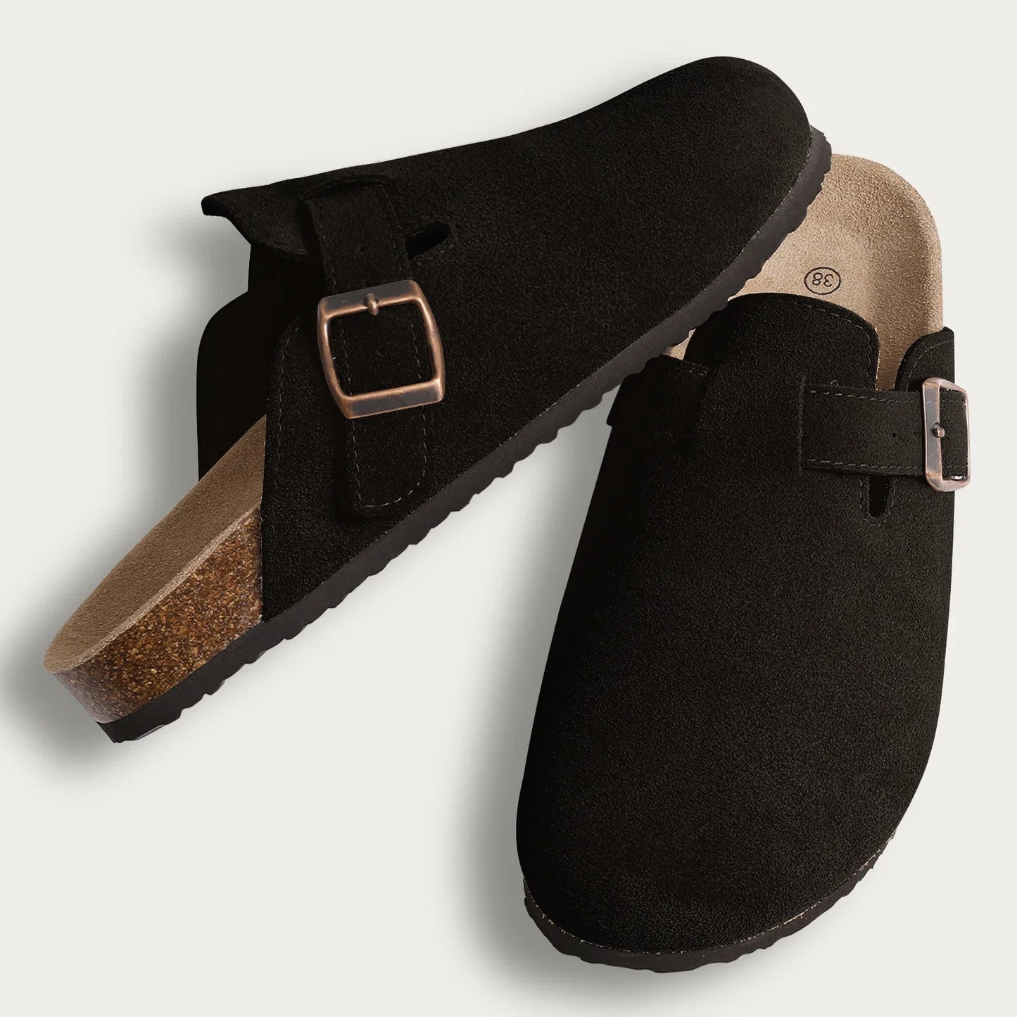 Litfun New Women Clogs For Women Fashion Cork Suede Mules Slipper Classic Cork Antislip For Outdoor Slippers With Arch Support LadyShow.Store