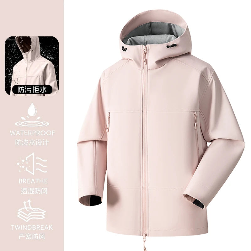 Unisex Waterproof Windproof Hooded Jacket Multi Color Outdoor Hiking Coat Pi-Mart