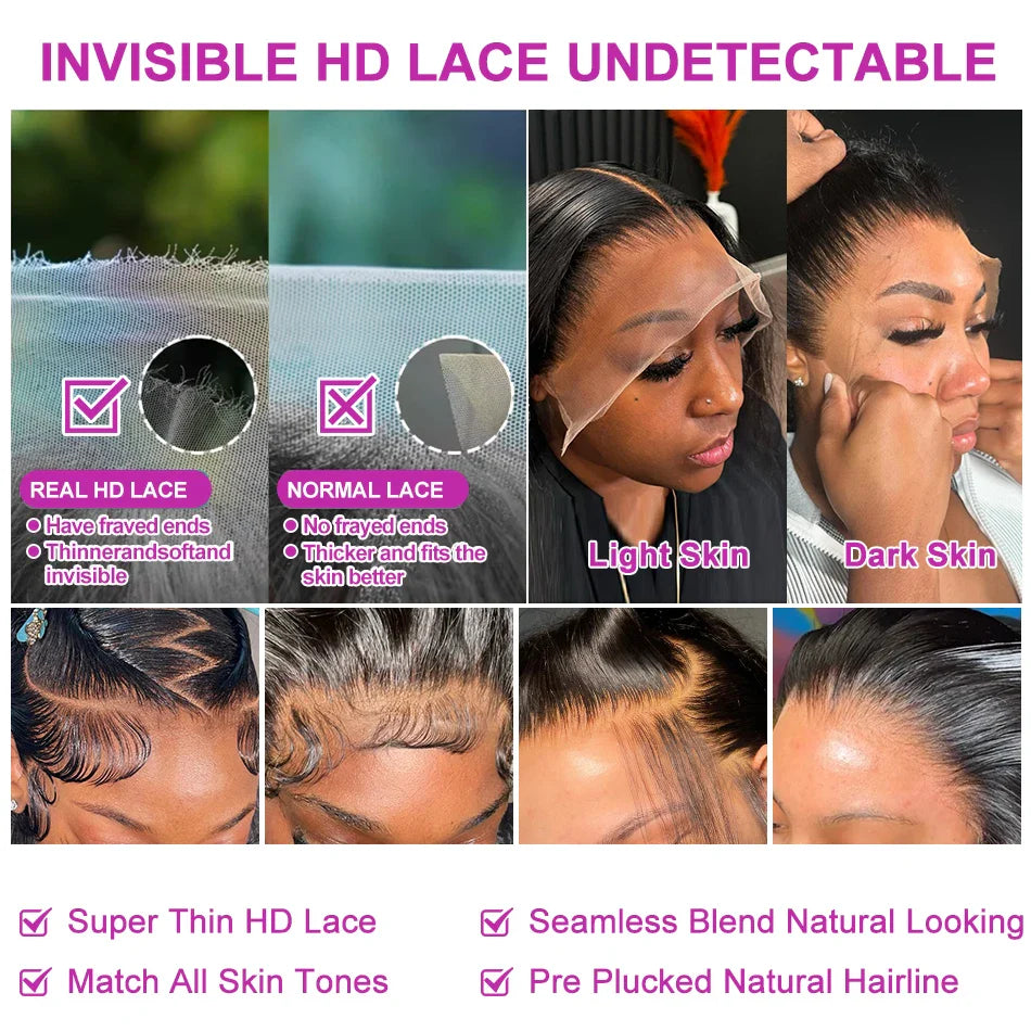 30 40 Inch Body Wave 13x6 Hd Transparent Lace Frontal Wig Human Hair PrePlucked Lace Wigs For Women 13x4 Lace Front Hair Wig LadyShow.Store