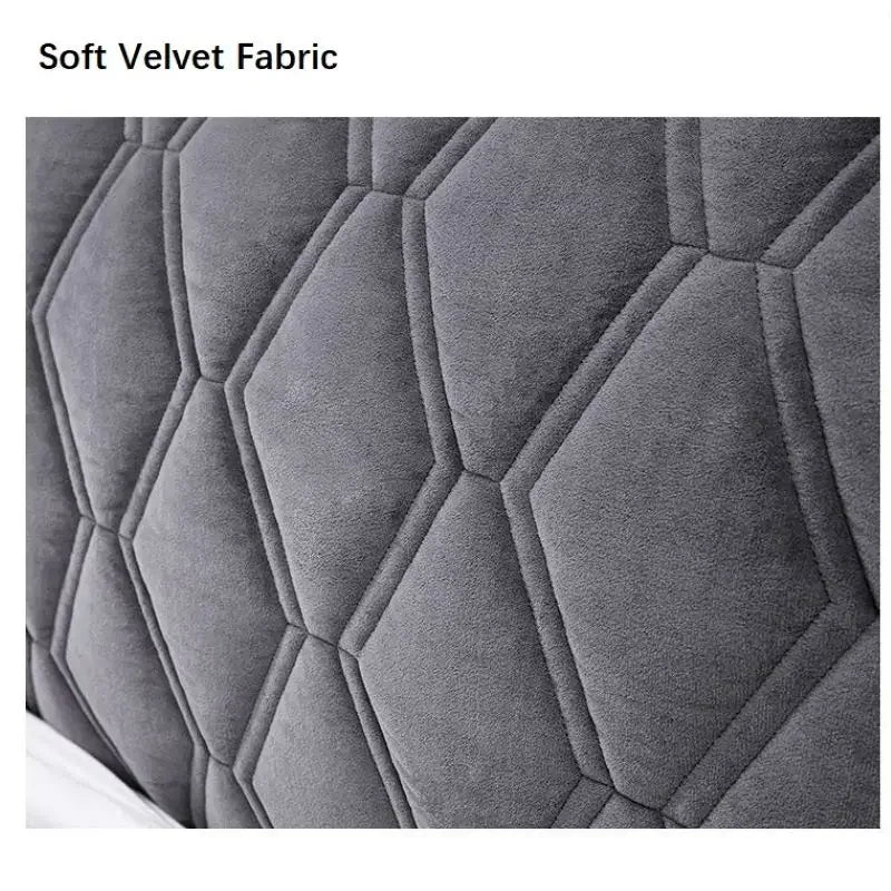 All-inclusive Super Soft Smooth Quilted Head Cover Thicken Velvet Headboard Cover Solid Color Bed Back Dust Protector Cover Pi-Mart