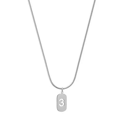Stainless Steel Angel Number Necklace 0 1 2 3 4 5 6 7 8 9 Rectangle For Women Men Hollow Lucky Number Chain Necklaces Jewelry Pi-Mart