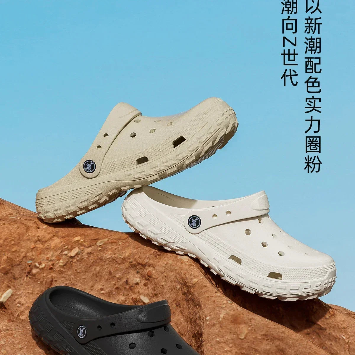 2026 Summer Hollow Out Closed Toe Non-slip Sandals Soft Bottom Sandals Men Lightweight Thick-soled Garden Shoes Pi-Mart