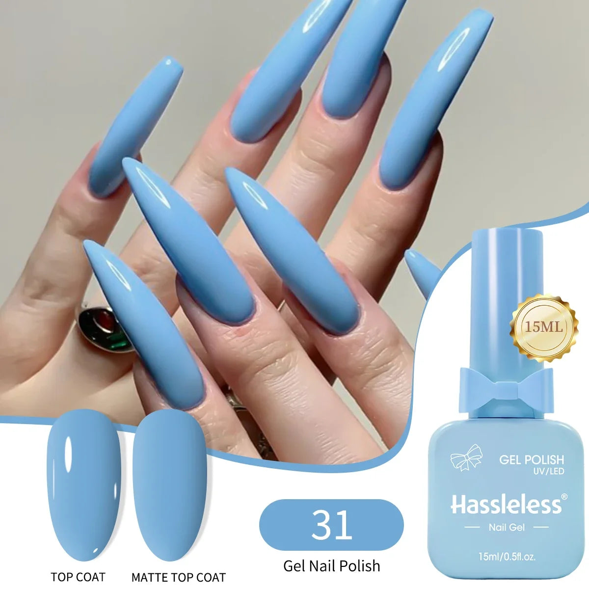 Single-use 15ml gel nail polish, convenient for home or salon manicures, easy to remove. Tri Light Beauty