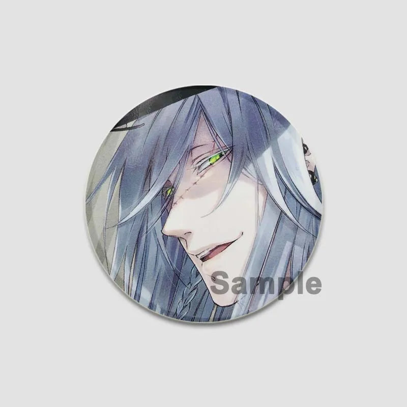 58MM Cartoon Comics Black Butler Creative DIY Badge Tinplate Plastic Pins Button Brooches for Backpack Accessories Jewelry Gifts Pi-Mart