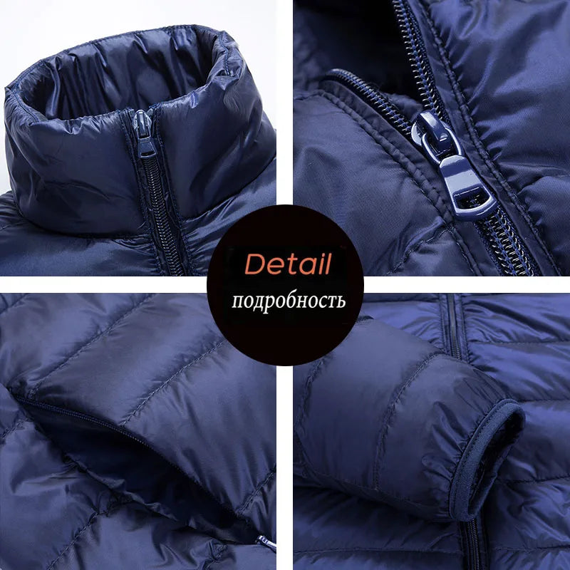 Men All-Season Warm Down Jacket Coats Mens Waterproof Windproof Down Jackets Spring Autumn Winter Casual 90% Down Jackets Male LadyShow.Store