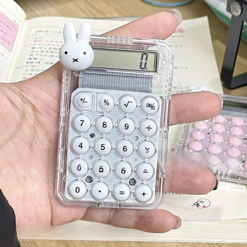 Miffy Rabbit Calculator Silent Mini High Beauty Student Office Exam Super Cute Small Multi functional Calculation Tri Light Beauty