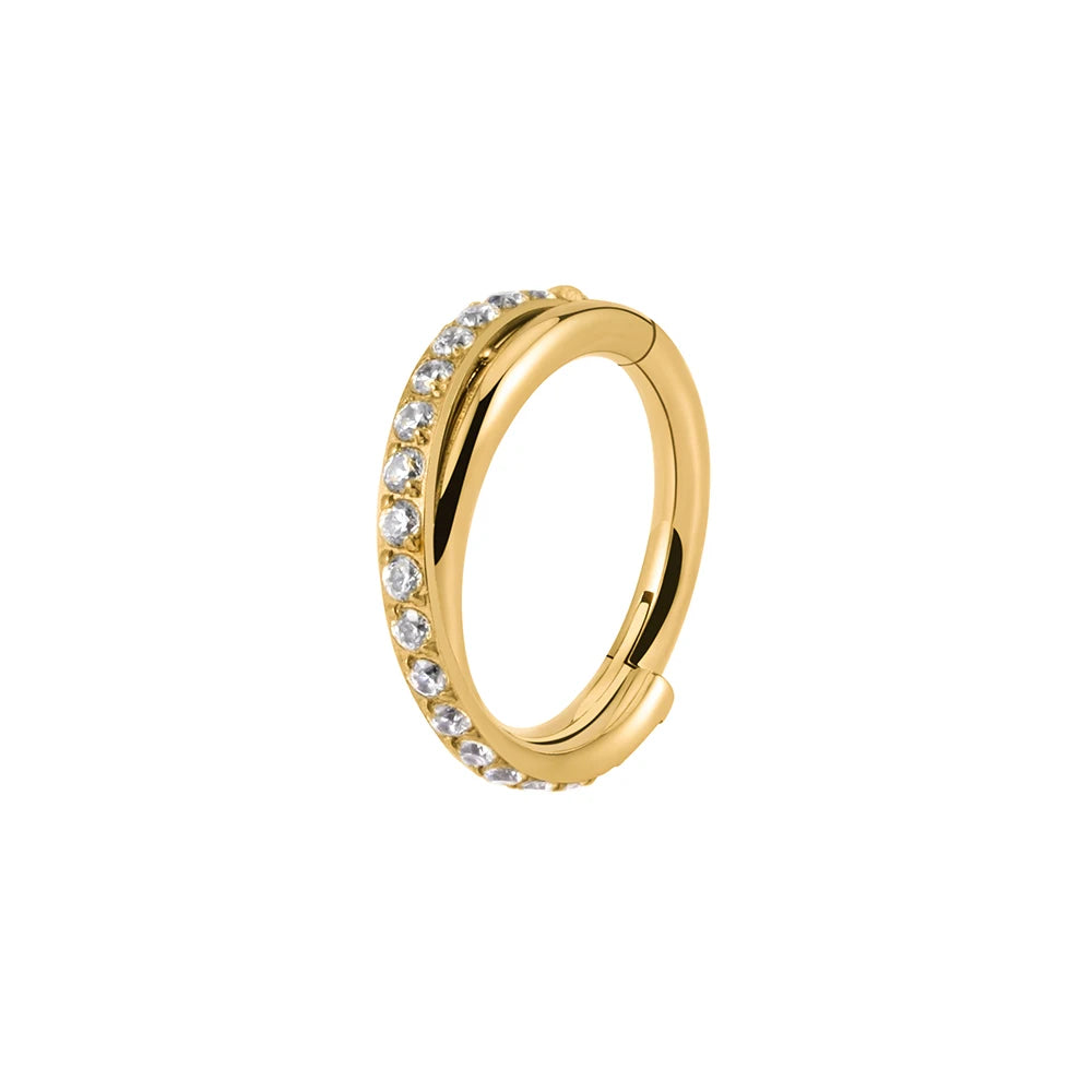 Right Grand Implant Grade Titanium Hinged Seamless Earrings Clicker Hoop Ring for Cartilage Helix Rook Septum Daith Tragus Conch Pi-Mart