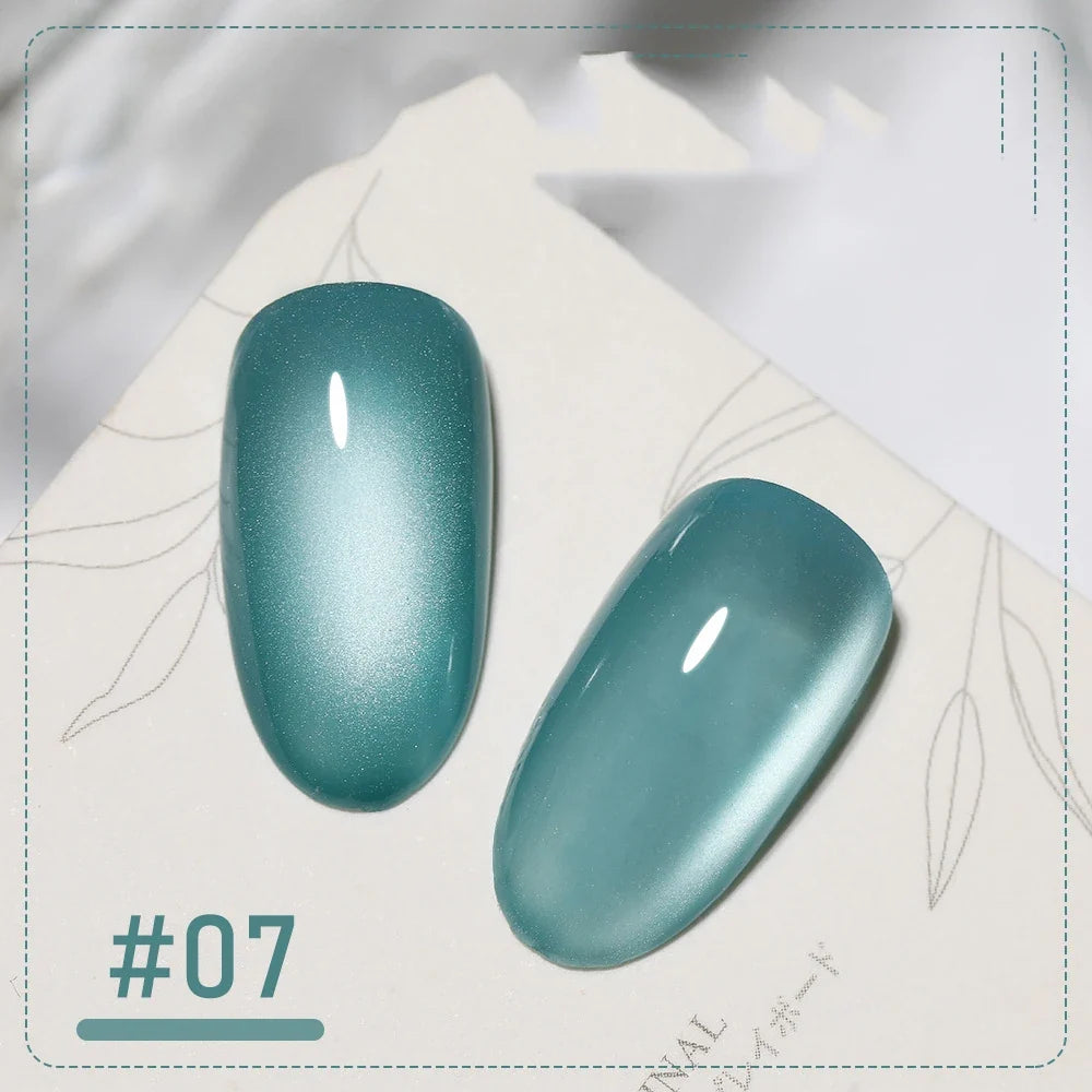5g/Bottle White Moonlight Nail Cat's Eye Gel Magnetic Satin Gel Polish 9-Colors Soak Off Glitter Phototherapy Manicure Varnish Tri Light Beauty