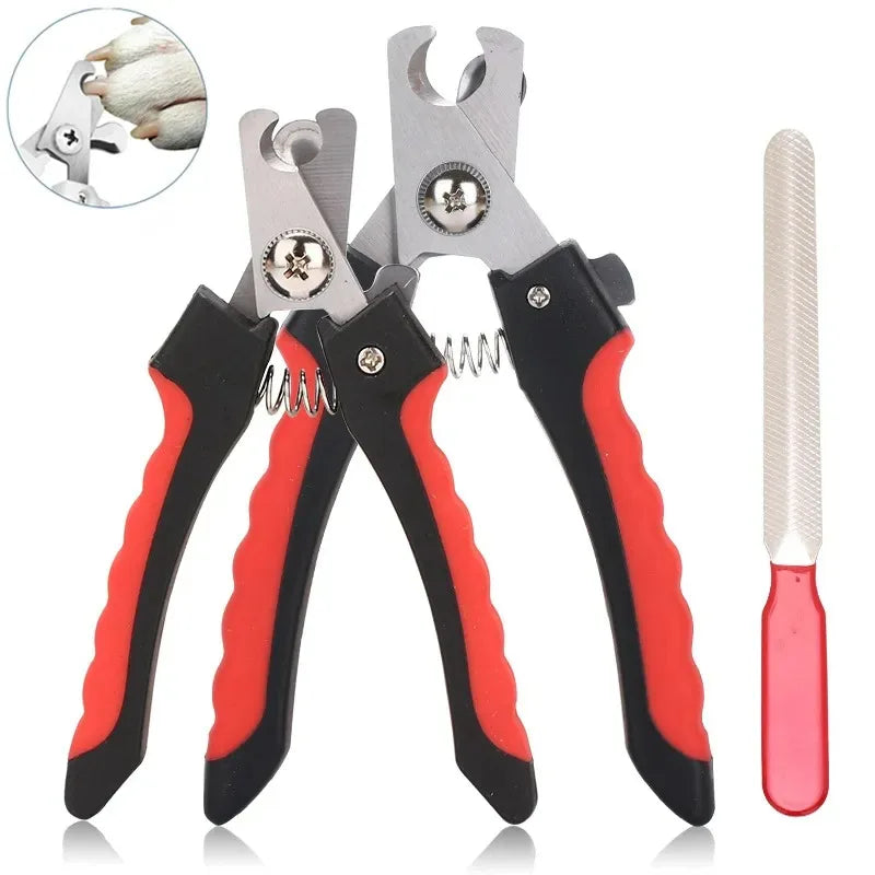 Pet Nail Clippers with Sickle Large Dog Nail Clippers Nail Clippers Multifunctional Teddy Cat Stainless Steel Grooming Scissors Pi-Mart