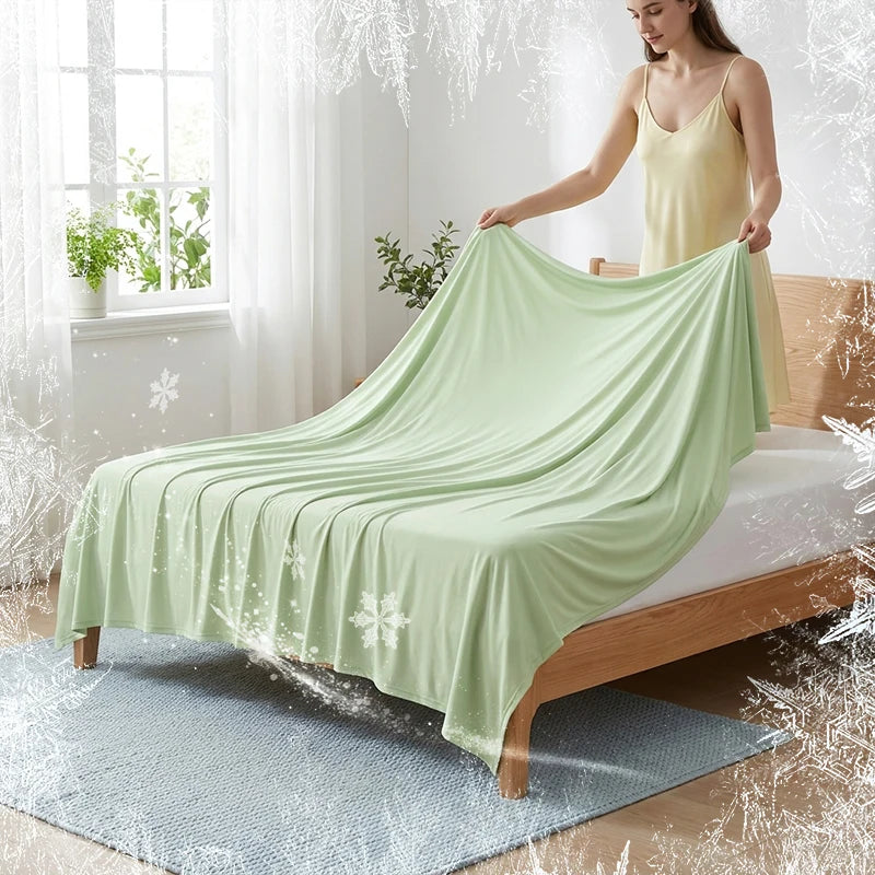 Summer Blanket Ice Silk Cooling Blanket Lightweight Breathable Air Condition Cooling Quilt Skin-friendly Duvet Comforter Pi-Mart
