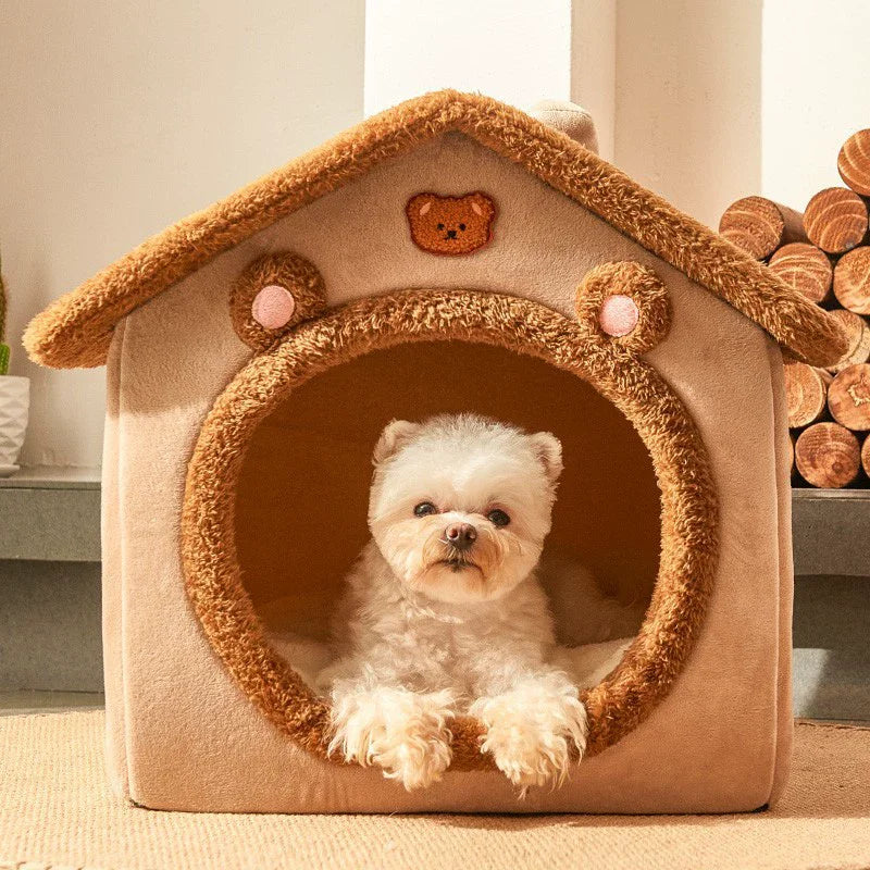 Foldable Dog House Kennel Bed Mat For Small Medium Dogs Cats Winter Warm Cat Bed Nest Pet Products Basket Pets Puppy Cave Sofa Pi-Mart