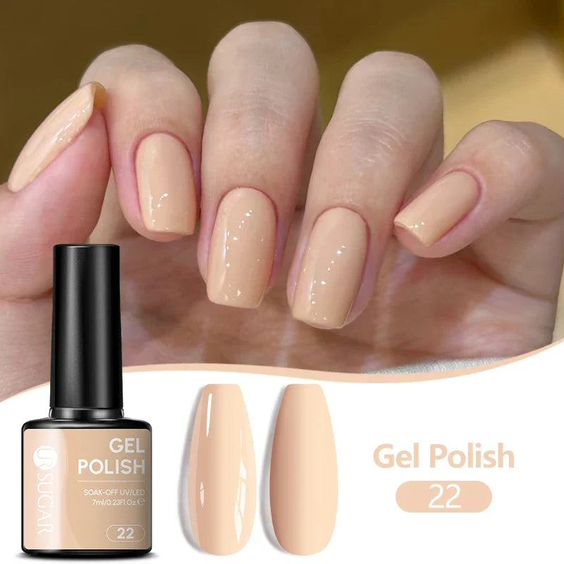 UR SUGAR 7ML Nail Gel Fresh Macaron 107 Colors All For Manicure Semi Permanent Soak Off LED UV Long-Lasting Nail Art Varnish Tri Light Beauty