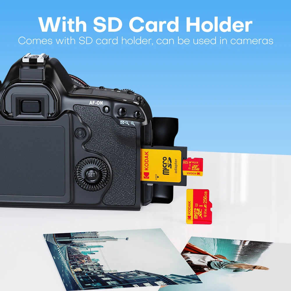 KODAK 128GB Micro SD Card U3 V30 256GB 64GB 32GB 4K High Speed TF Card for Phone Camera Drone Original TYPE-C Reader Pi-Mart