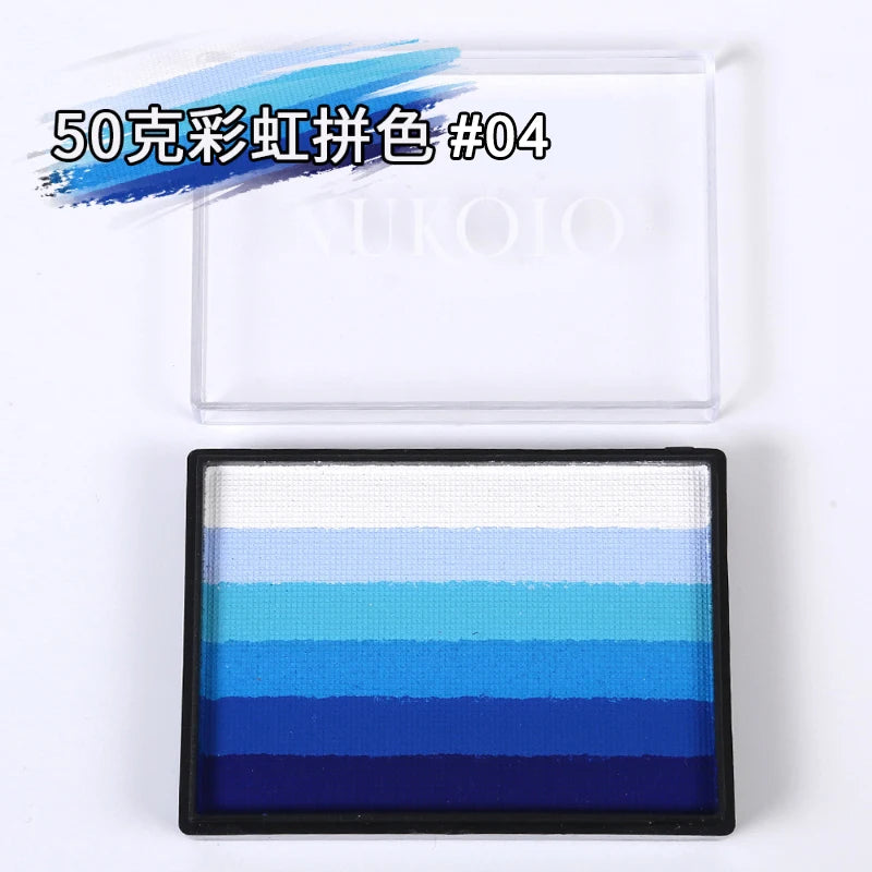 50g Facial and Body Paint Palette,Non-Toxic Rainbow Water-Soluble Body Paint for Rainbow Festival,Cosplay,Party,Art,Stage Makeup Pi-Mart