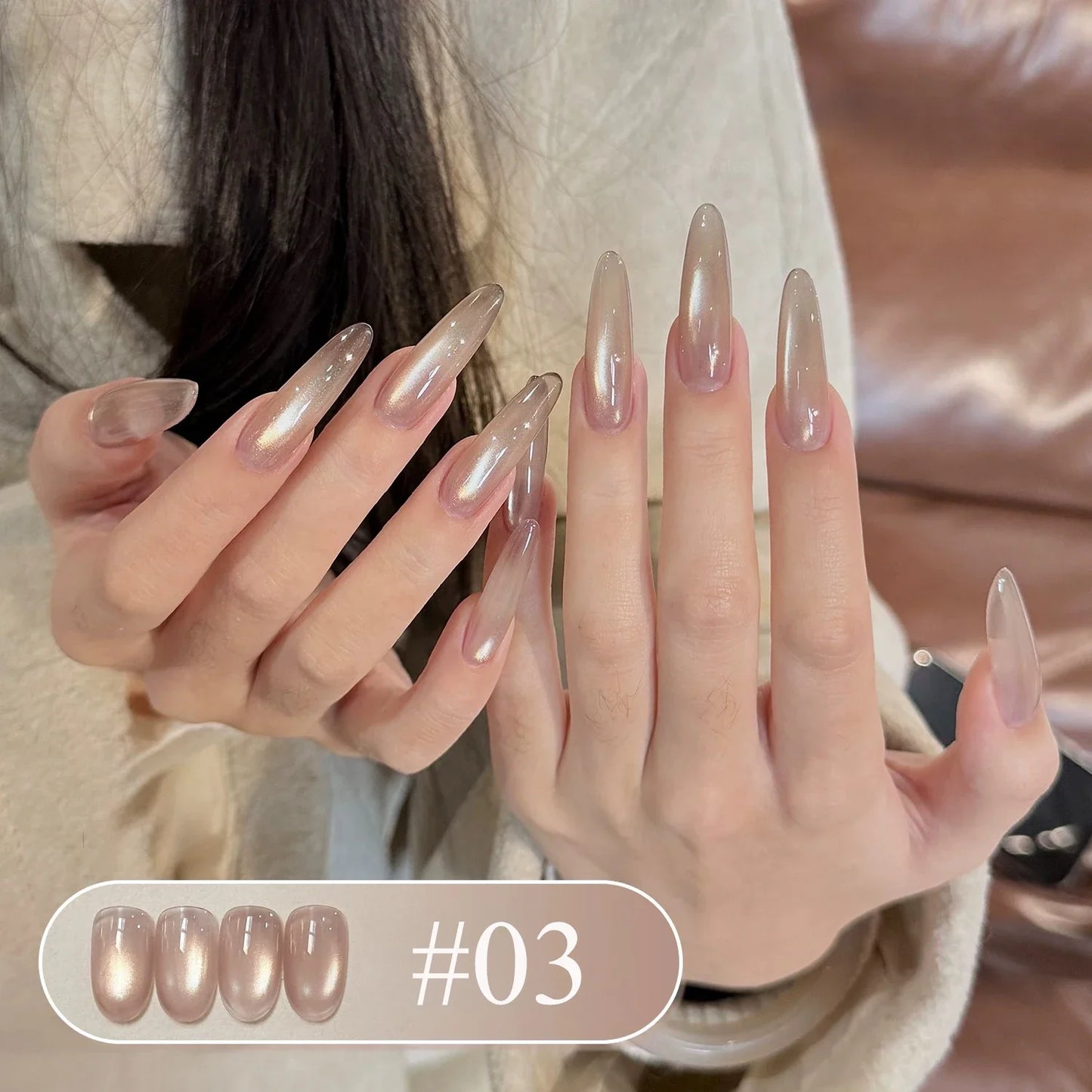 1-12pcs WS Hot Style Non-gray Universal White Cat Eye Gel Nail Polish Super Flash White Glass Bead Nail Art Nail Suppies Tri Light Beauty