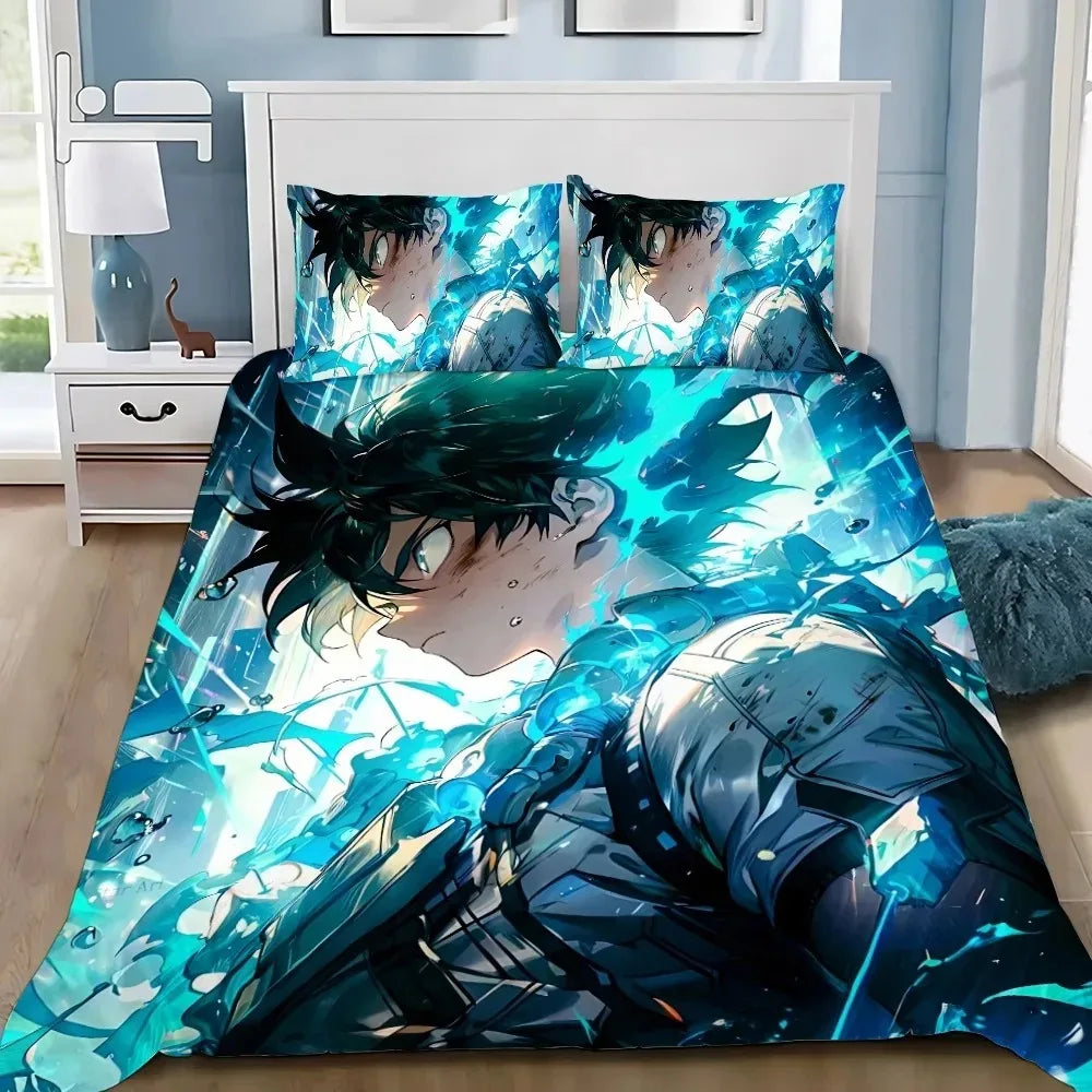 Japan Anime My Hero Academia Bedding Sets Exquisite Bed Supplies Duvet Cover Bed Comforter Set Bedding Set Luxury Birthday Gift Pi-Mart